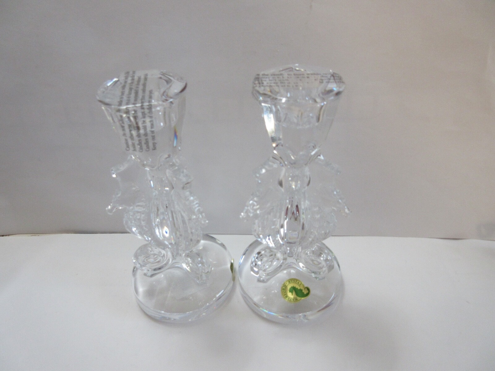 Waterford Crystal Seahorse Shape Candlesticks Set of 2 – 6″ – Pair – # 40007291