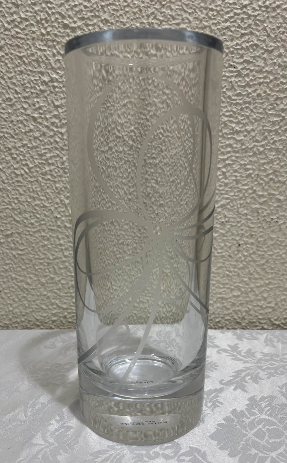 Kate Spade Rose Floral Design Elegant 10 Inches Tall Flower Vase
