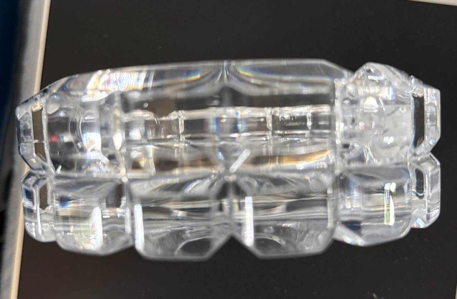 Heavy Vintage Crystal Glass Ashtray / Bottle Coaster – 5” Diameter – Starburst