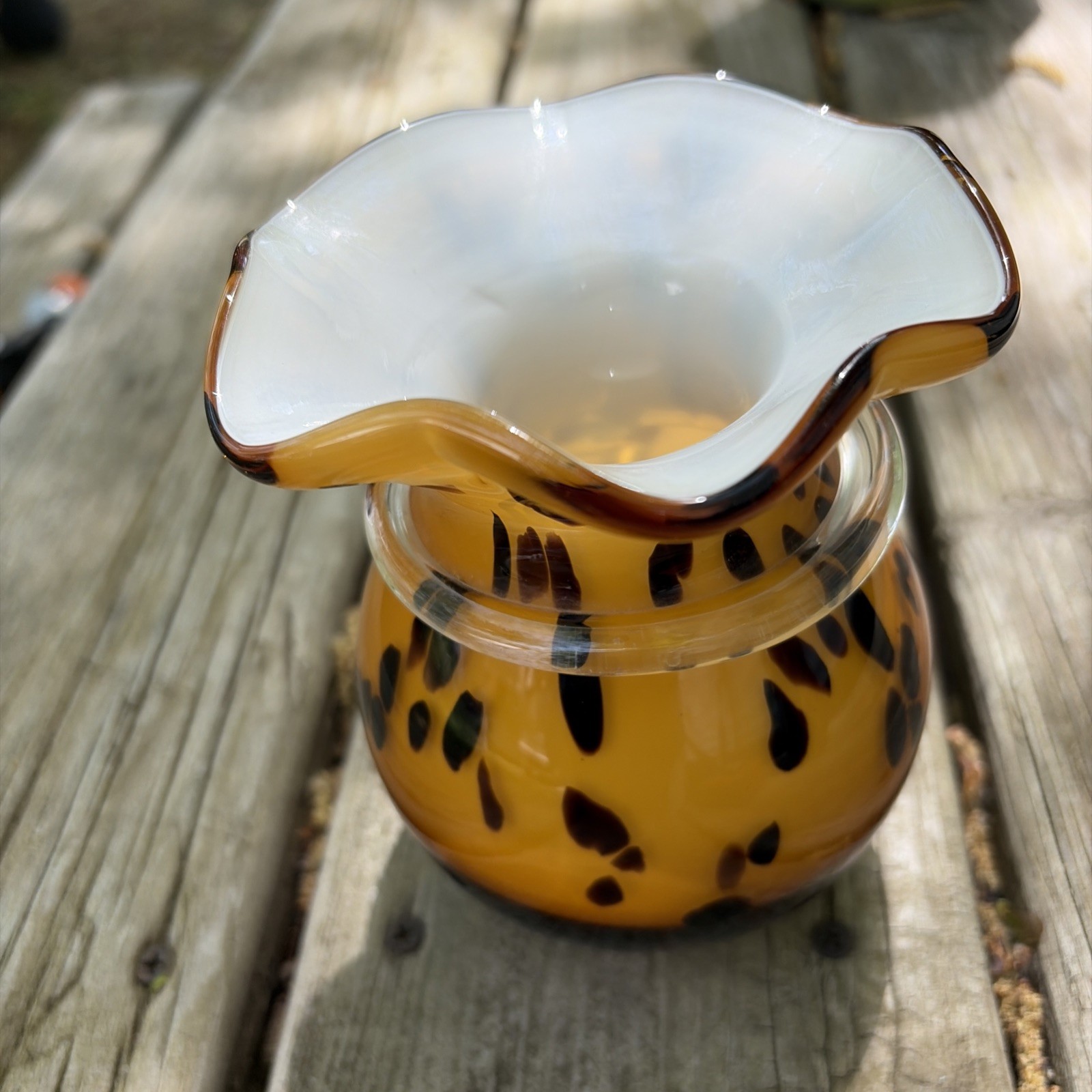 Beautiful Hand Blown Vase Tall By 4 1/2 Inches Wide