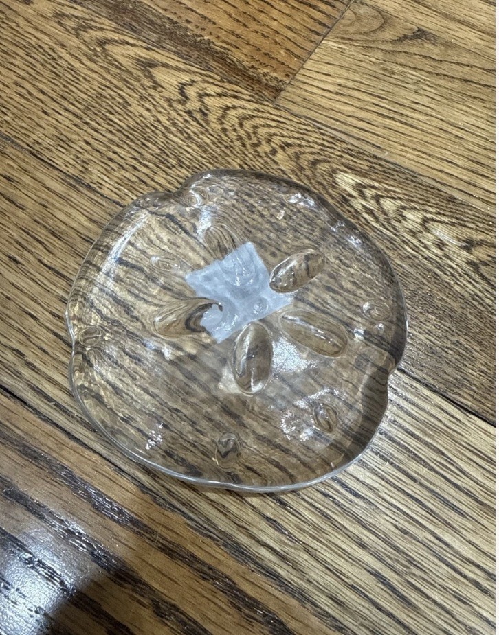 Glass Sand Dollar Paperweight Beach Cottage Decor Home Decor