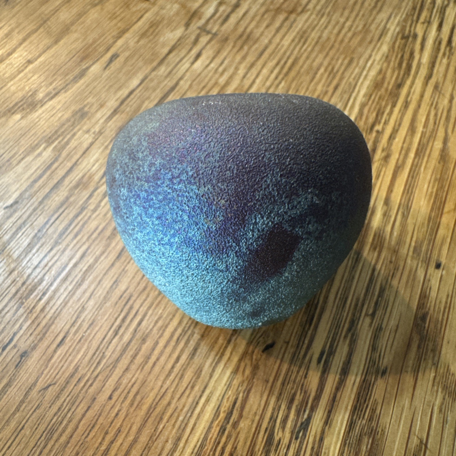 J Diller Pottery Raku Iridescent Trinket With Lid Small 2 Inches Signed Colorful