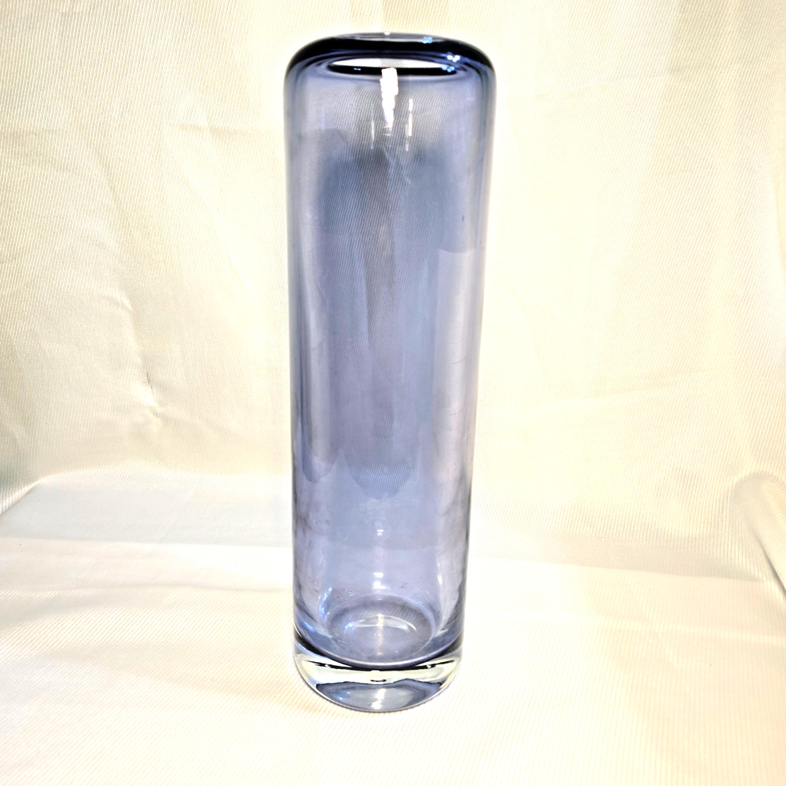 Holmegaard Denmark Amethyst Glass Vase Mid Century Modern Scandinavian 14″