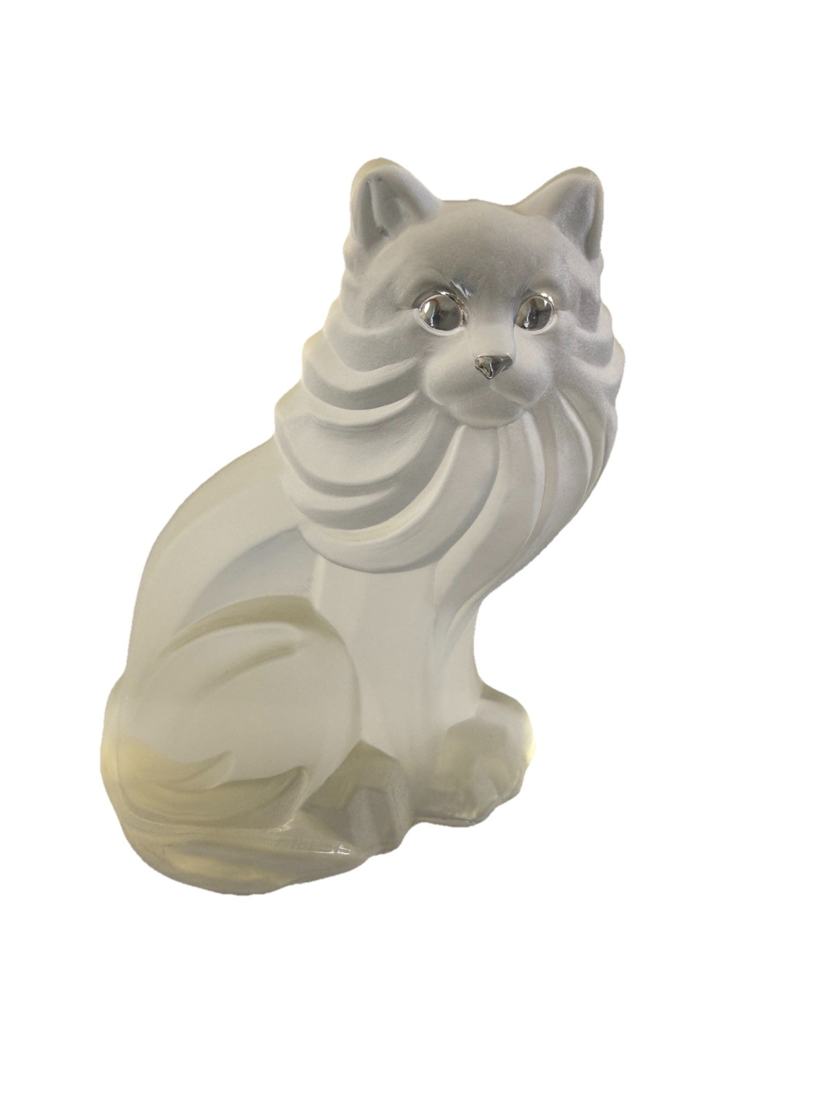 Crystal Persian Cat Figurine Unbranded Frosted Beautiful!