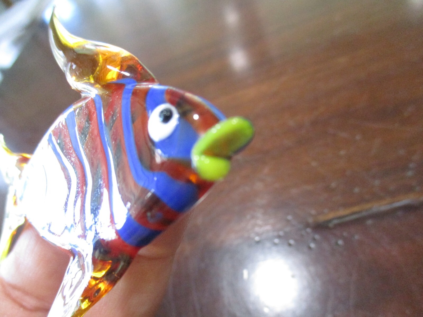 HAND MADE ART GLASS TROPICAL SALT WATER FISH ORANGE BLUE PINK YELLOW LIPS FISH