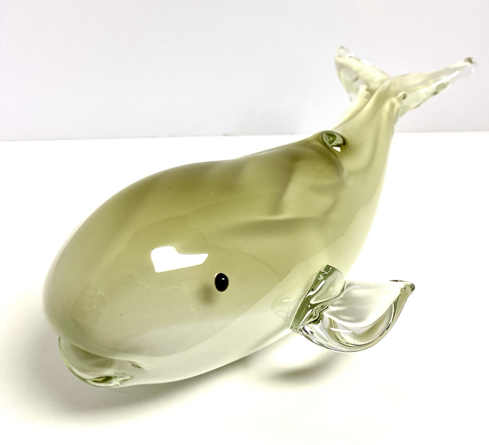 Dynasty Gallery Handmade Art Glass Whale 9 1/2” Stunning Layered Molten Glass