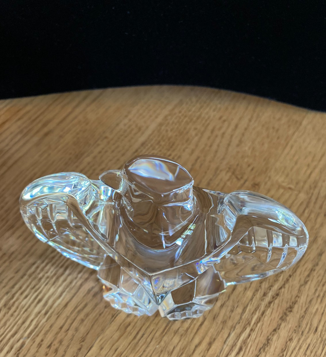 Steuben Signed Crystal Bald Eagle Lloyd Atkins Textured Sculpture Paperweight