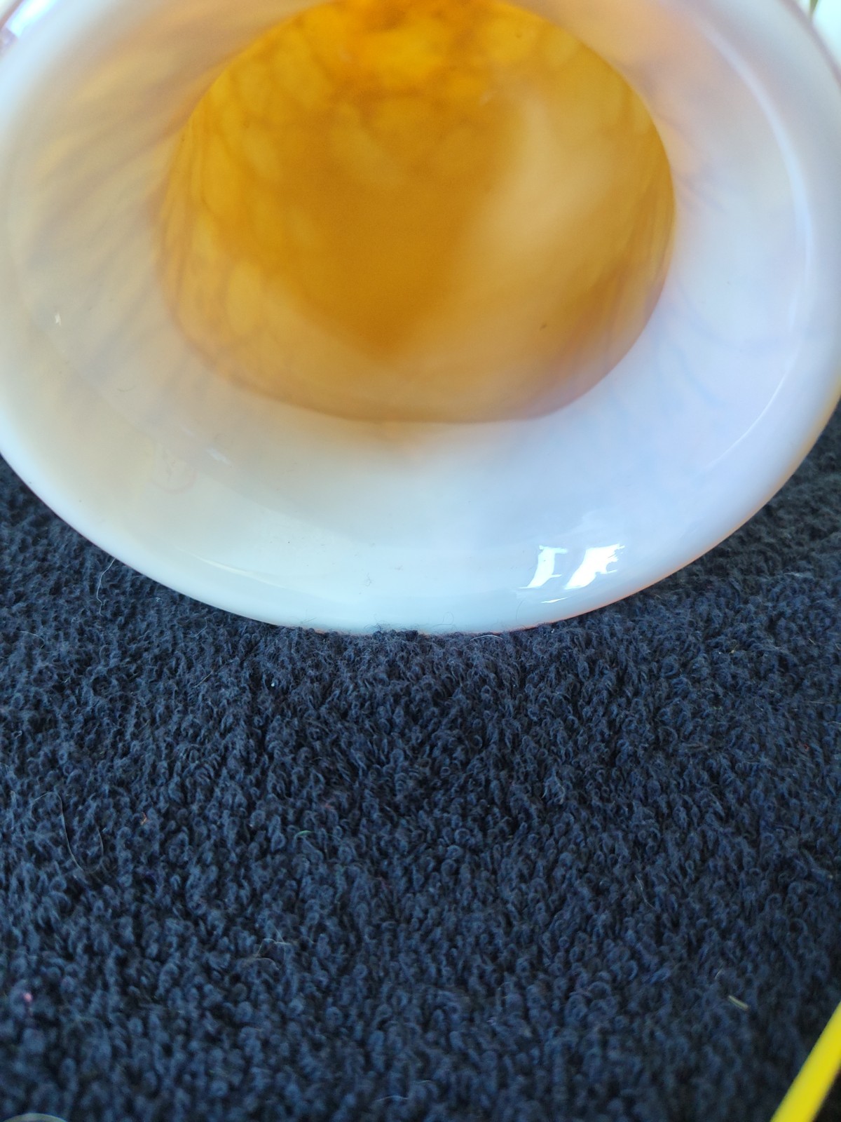 Murano style brown vase with white encased inside