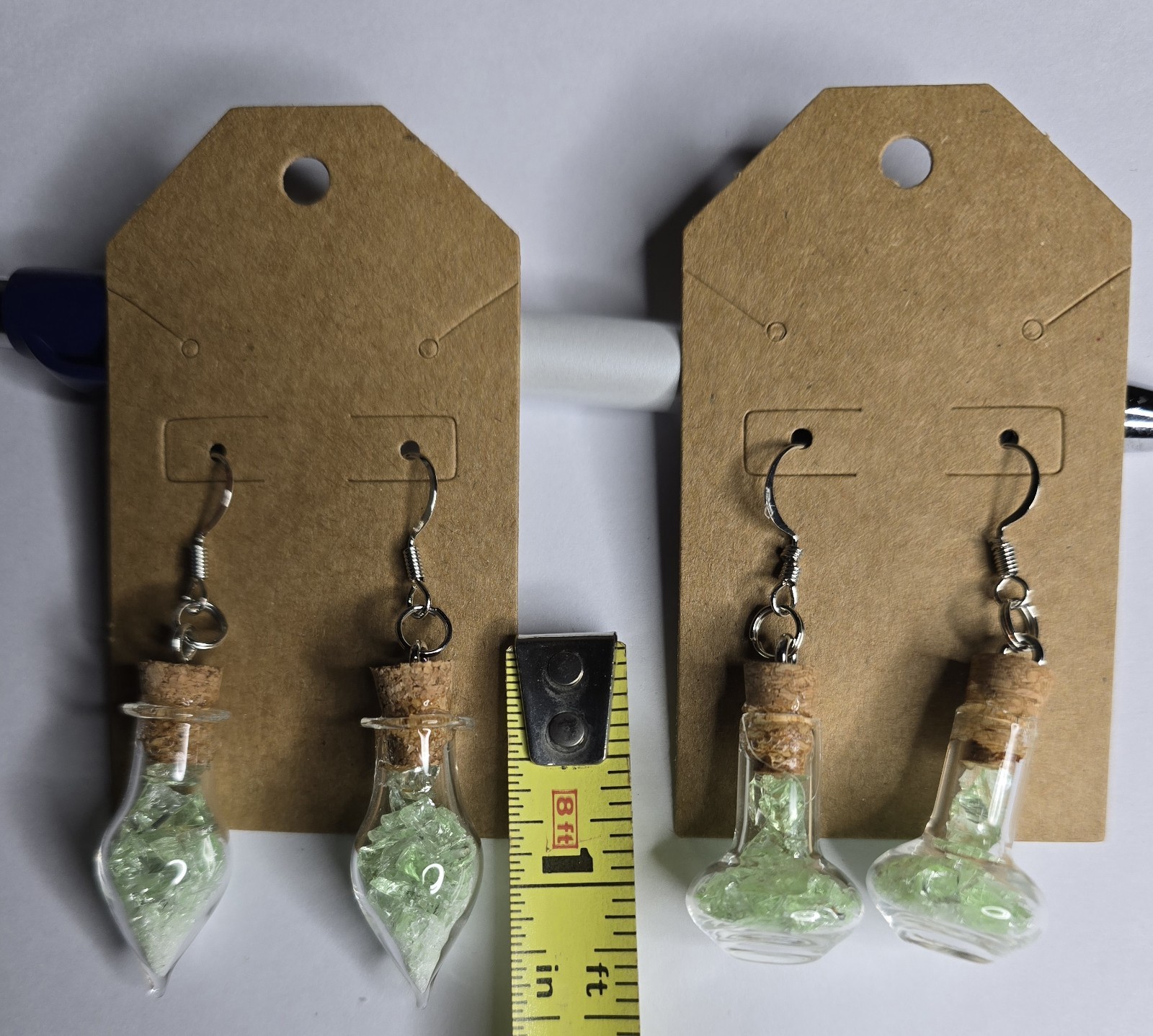 2 PAIR URANIUM GLASS EARRINGS