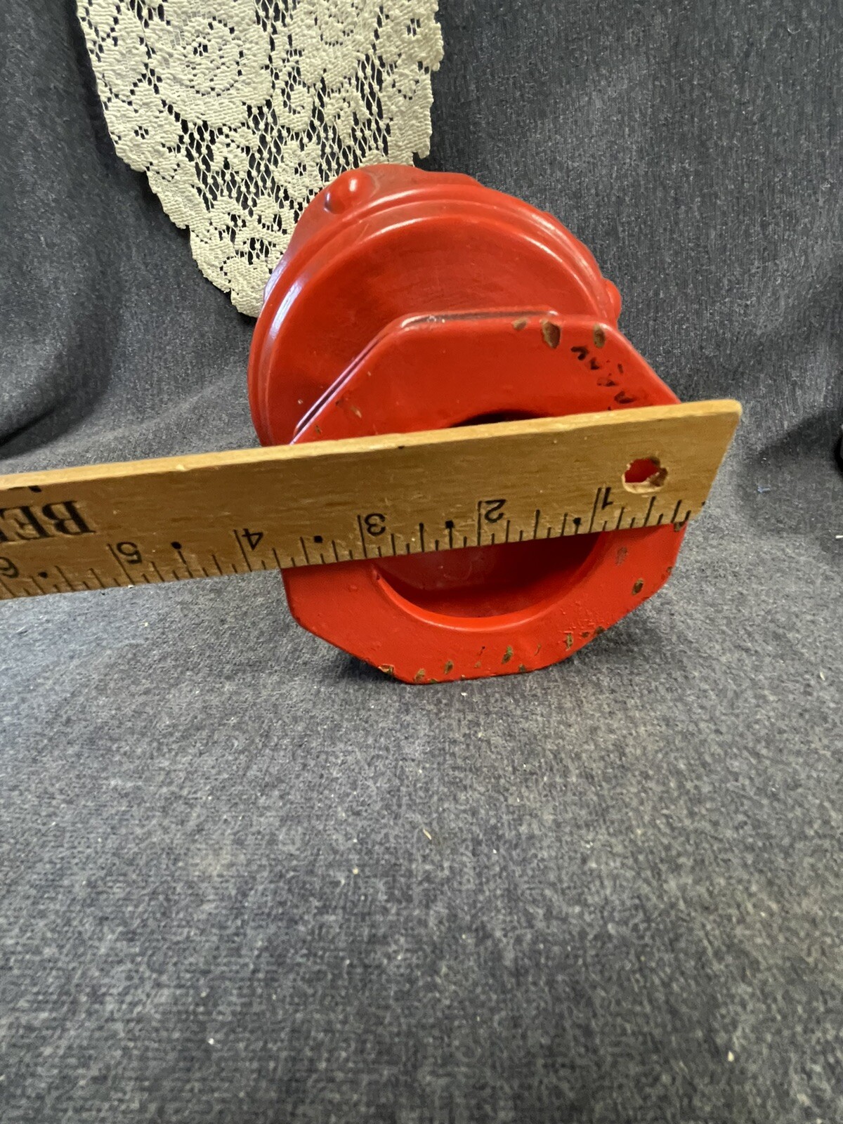 Vintage Haeger Candle Stick/Pillar Holder Red MCM RETRO 4.5” Tall
