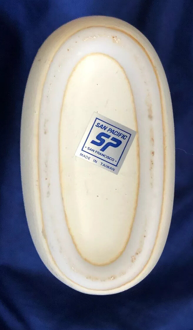 SP San Pacific San Francisco Drip Glaze Pottery Flat Vase Vintage Taiwan