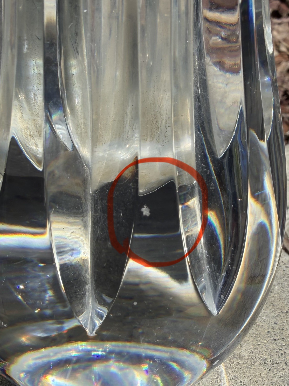 Baccarat Clear Crystal Annick Bud Vase 9″ Signed w/Vertical Cuts