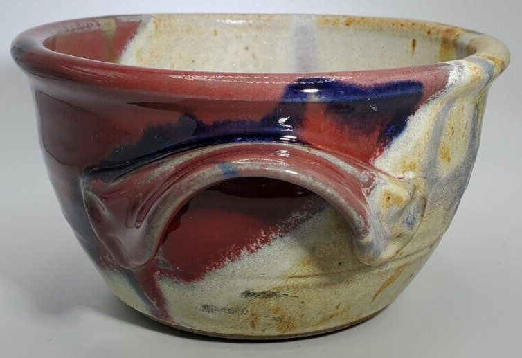 Vintage, 1995, Gorgeous, Signed – Ayers, Multi-colored Pottery Planter