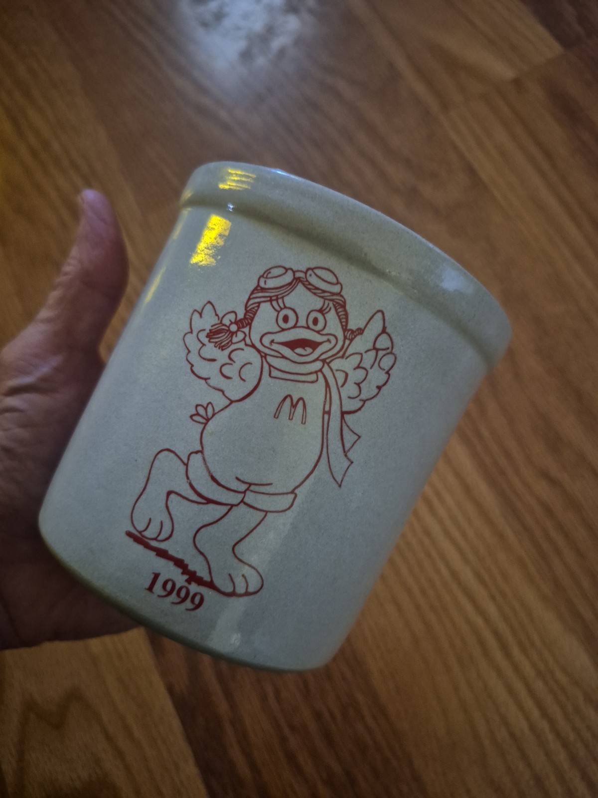 Baby Birdie McDonalds Red Wing Crock 4″ X 4″