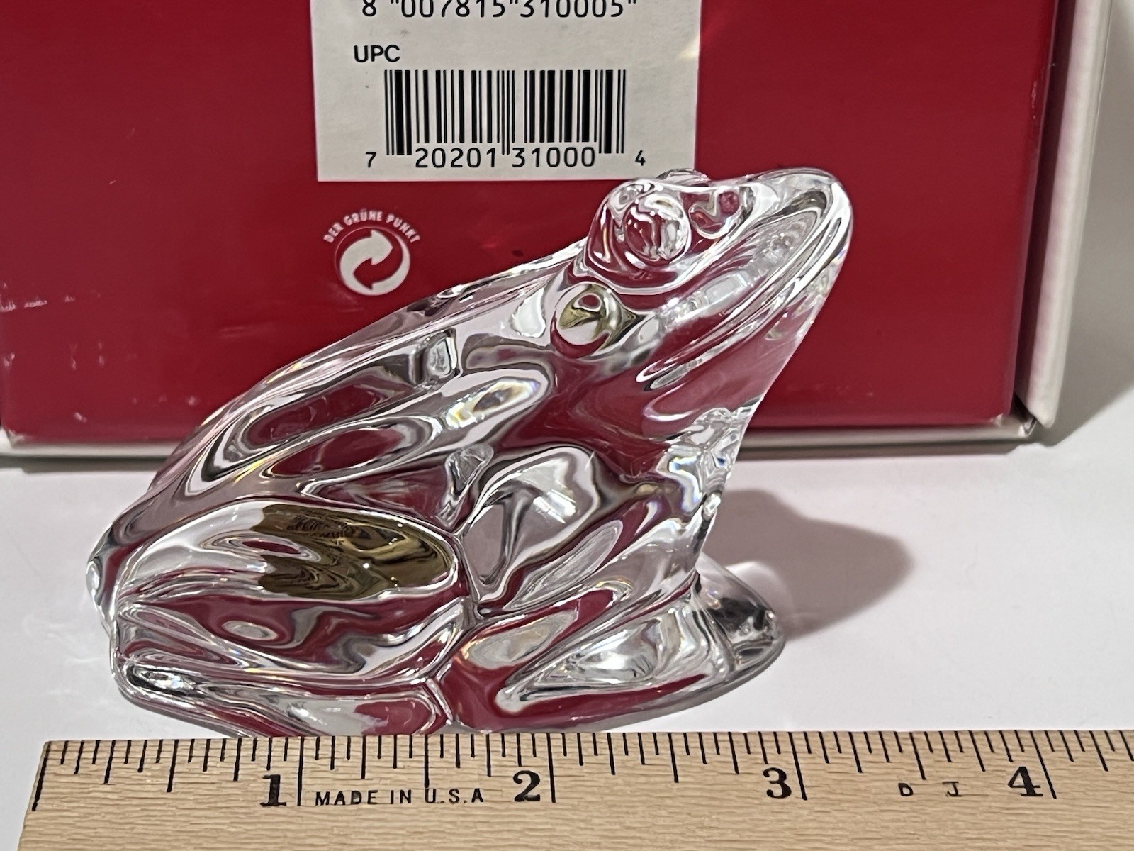 FROG Paperweight Royal Crystal Rock RCR Italy Figurine Cute