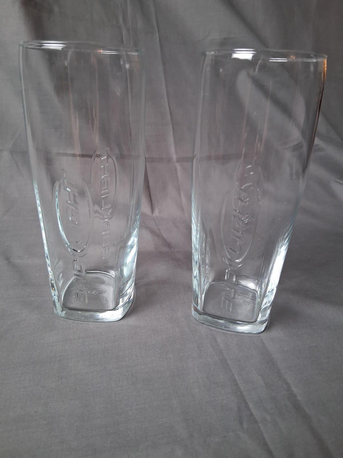 Pair Bud Light Clear Glass Pint Glasses Beer Barware Collectible