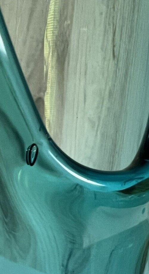 Vintage MCM LE Smith 18” Peacock Blue Fat Bottom Smoothie Swung Vase
