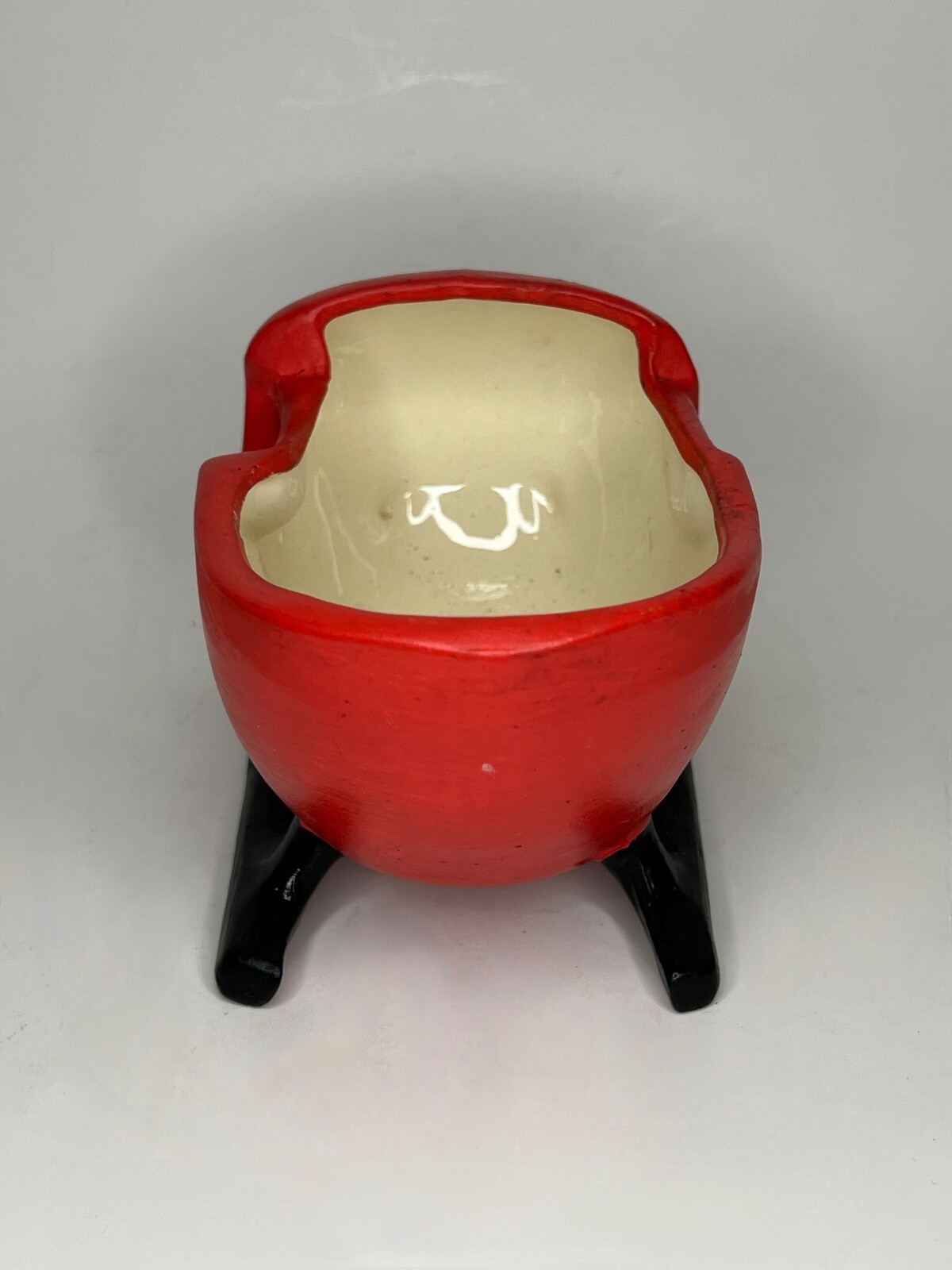 Carriage House Pottery Red Sleigh Planter Vintage Roseville Ohio 5.5 x 3.75 in