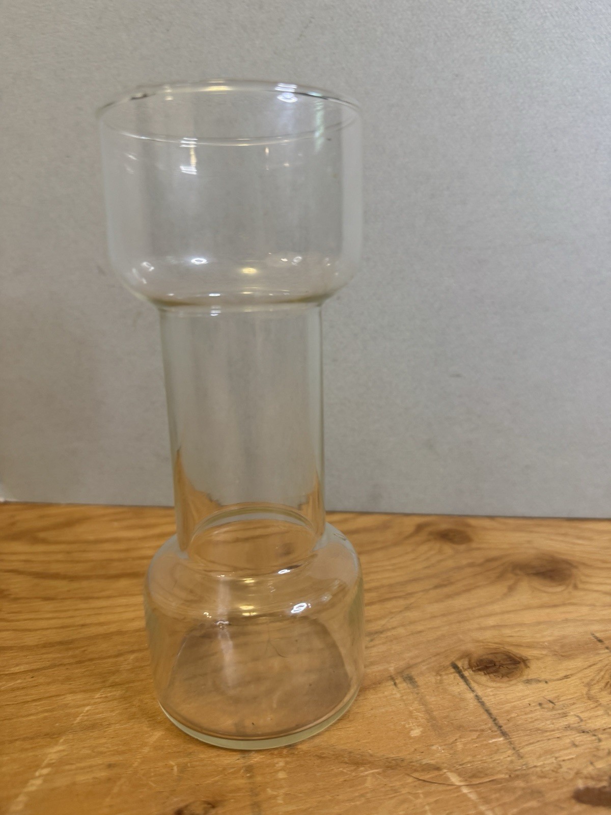 Vintage 1980s Clear Pyrex Glass Corning NY USA 7″ Candle Holder/Vase