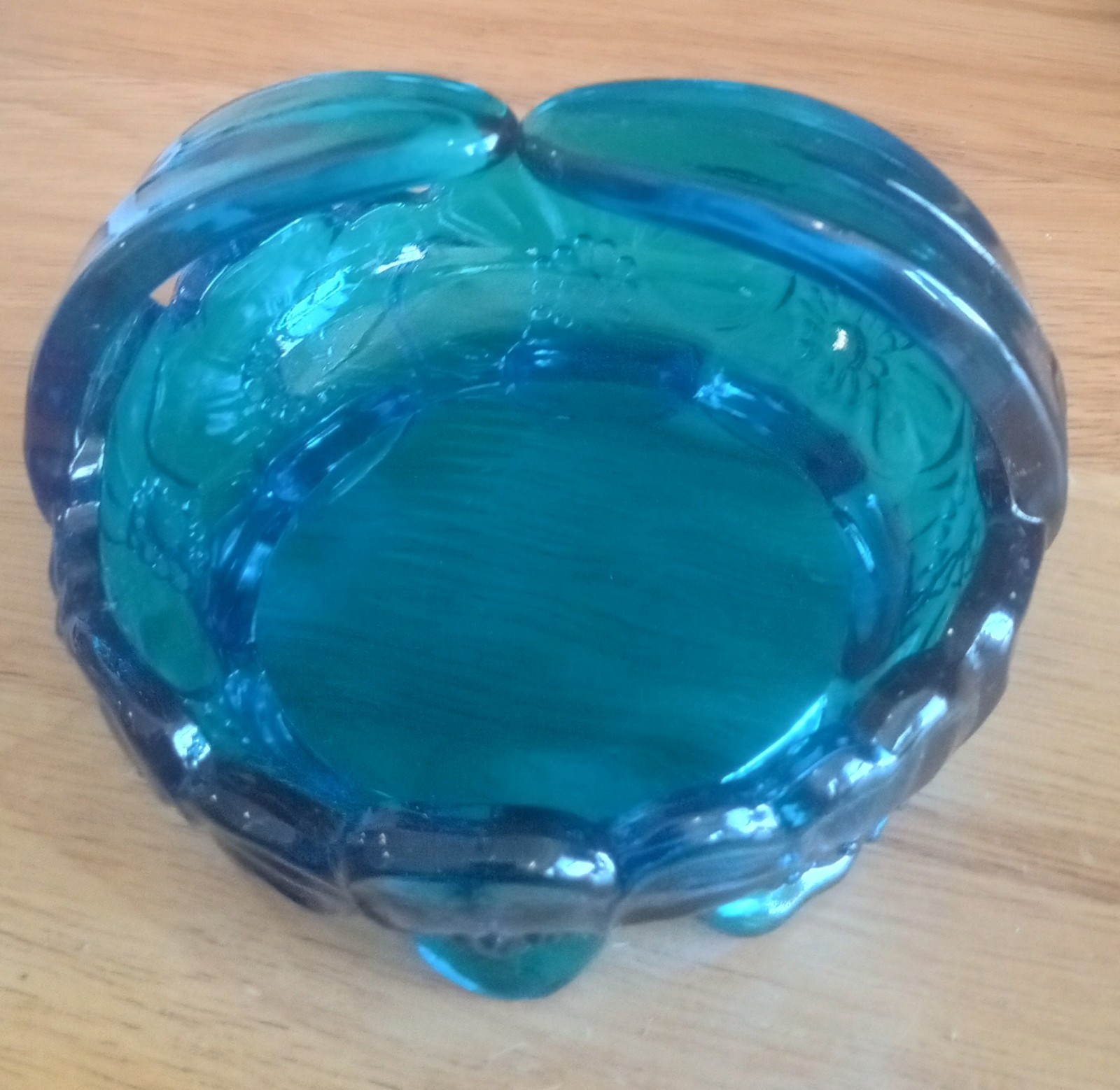 Translucent Blue Split Handle Basket Candy Dish Westmoreland or LE Smith ?