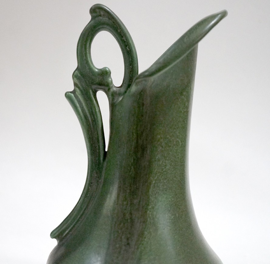 HAMPSHIRE POTTERY Matte Green Pitcher Arts & Crafts Era c.1905