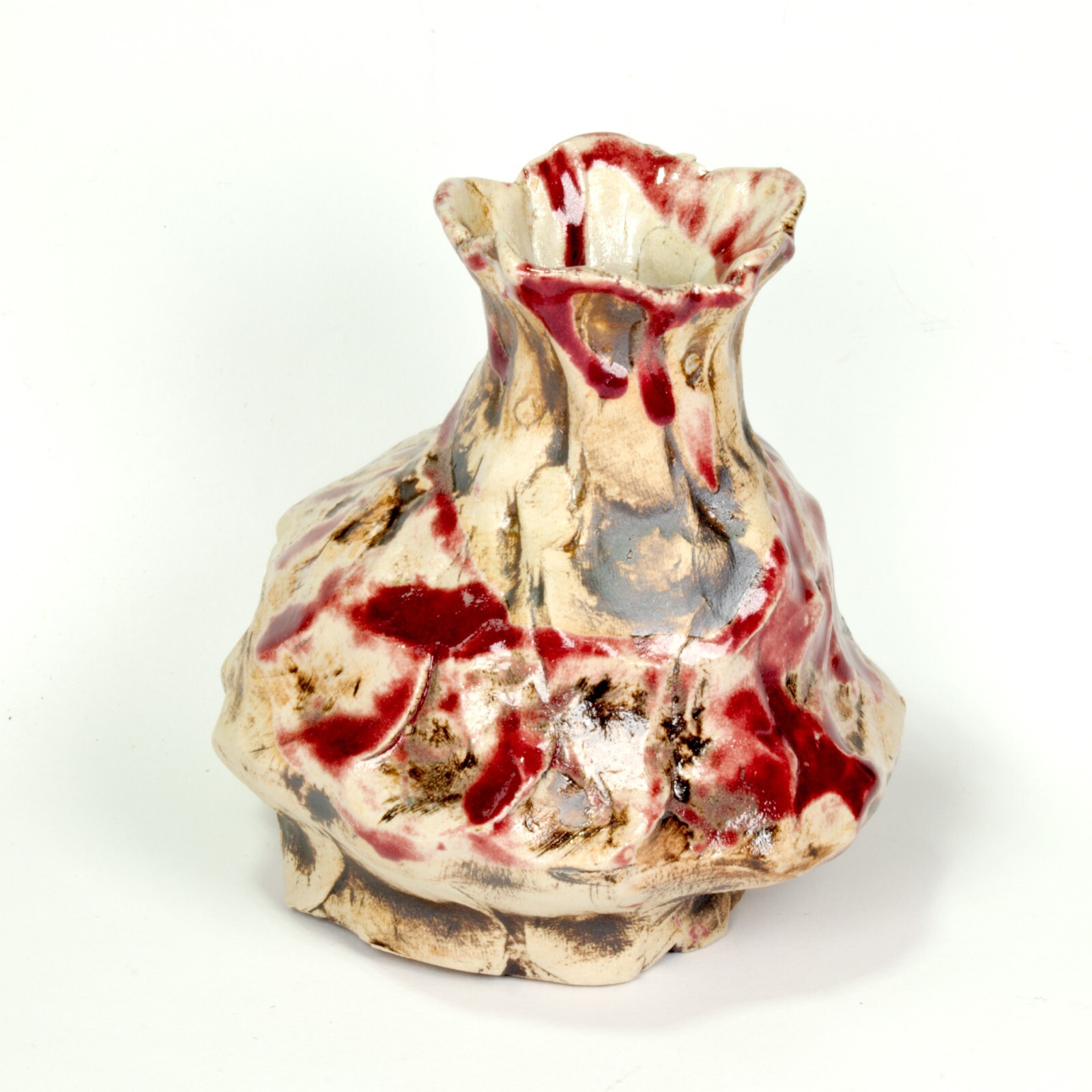 Vase ceramic stoneware glaze Höhle Lascaux Unique Prof em A Loeschner-Gornau w1