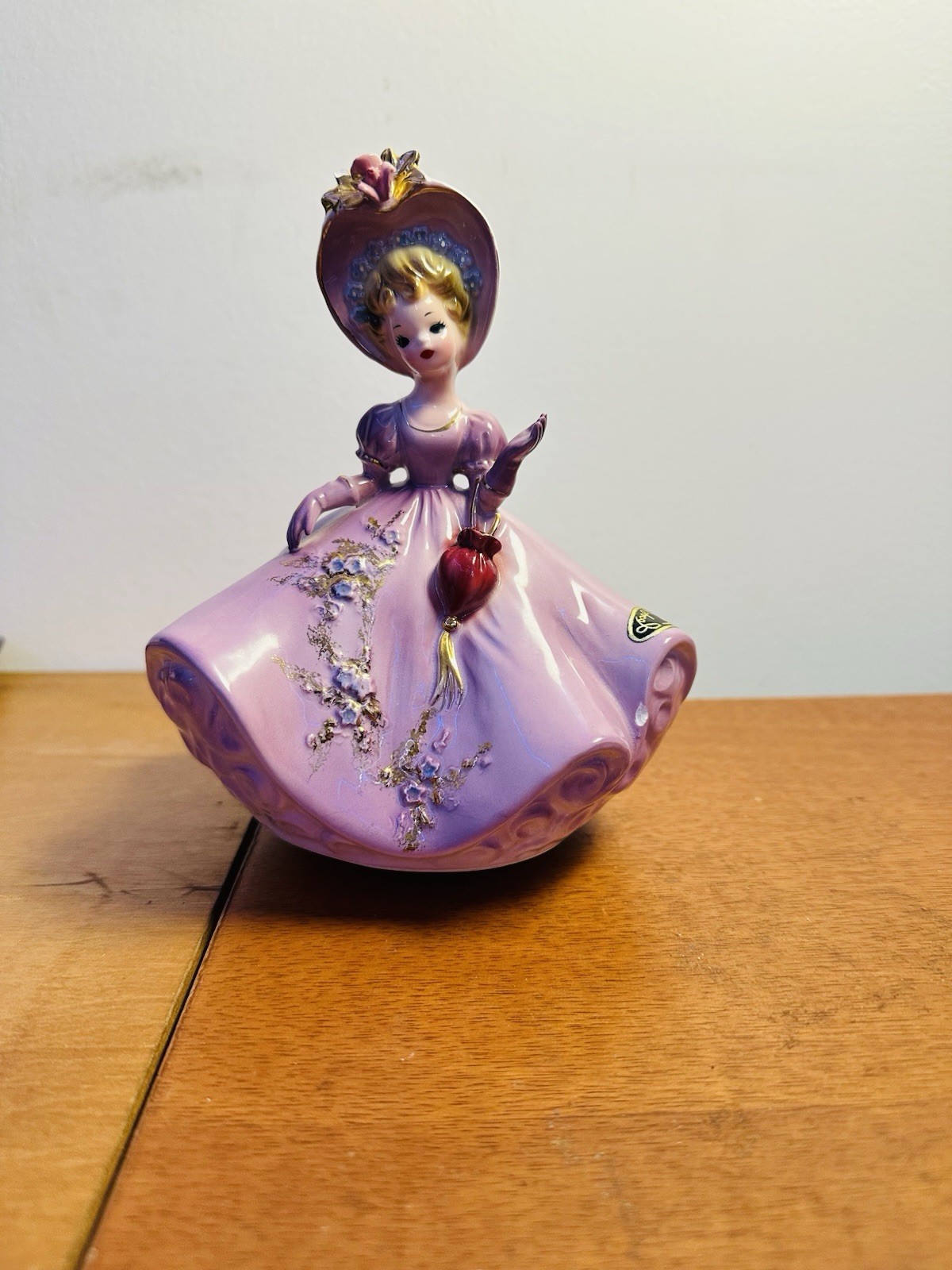 Vintage Josef Originals Lady Figurine Music Box Pink Dress – Not Working