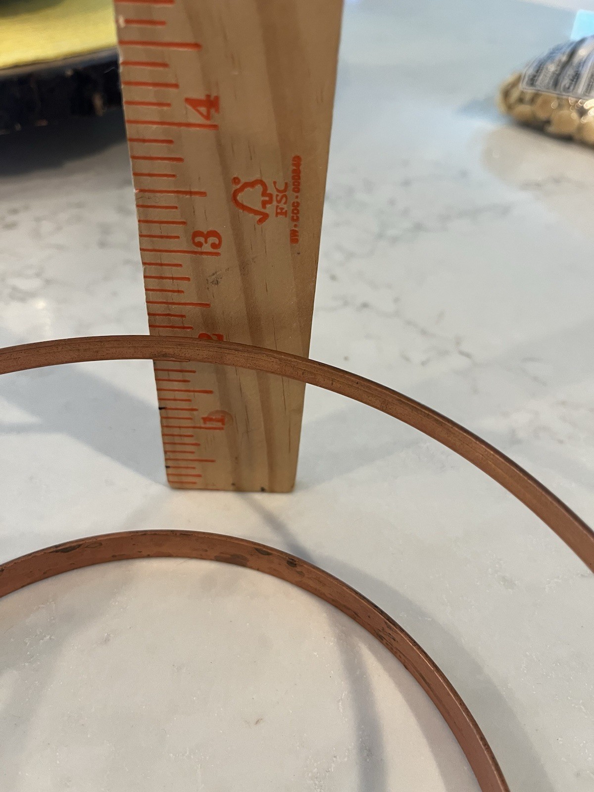 VINTAGE Bauer Pottery Ring Ware Copper & Wood Casserole Rack #2