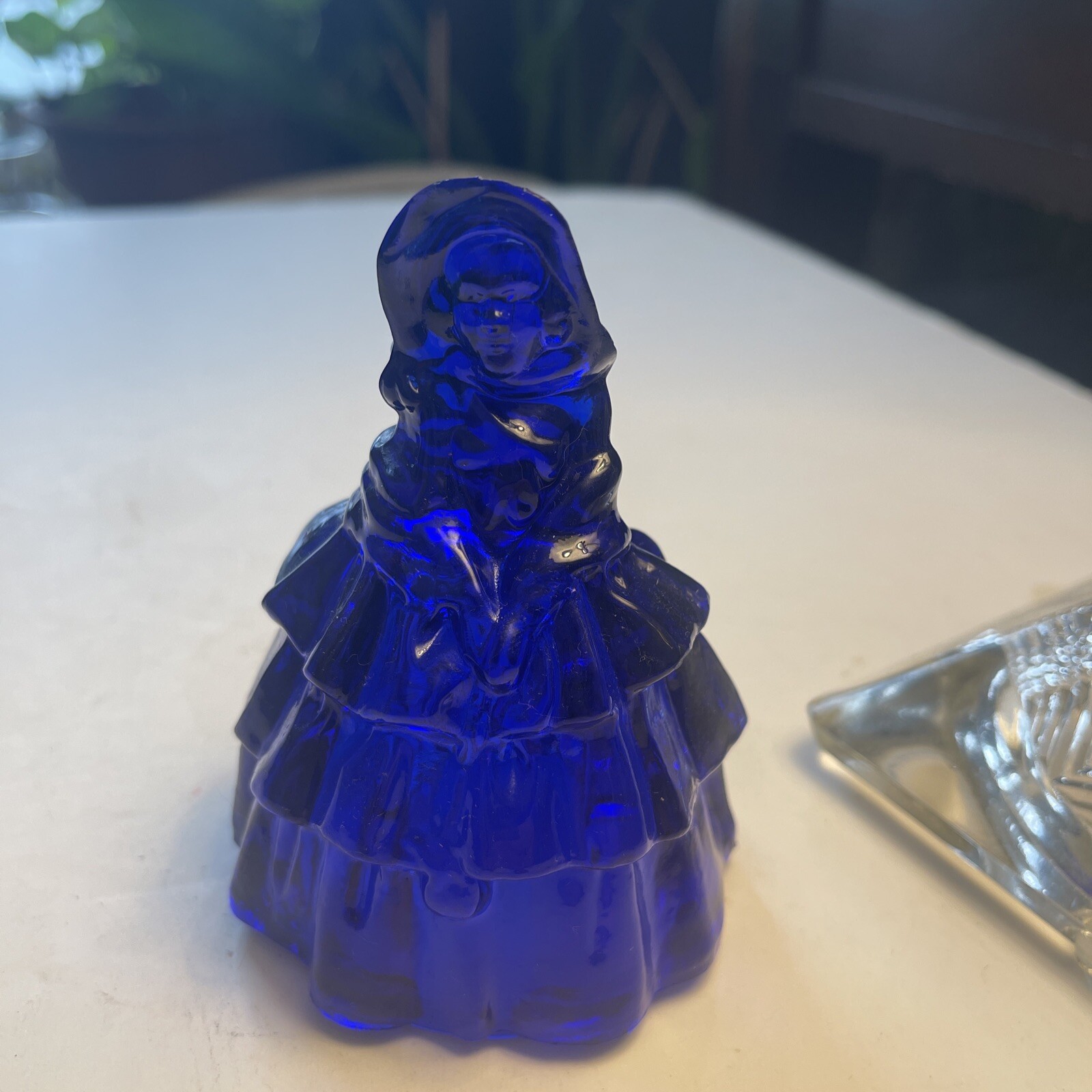 Boyds Glass Cobalt Blue Nancy Miniature Figurine Colonial Doll 2 1/2″