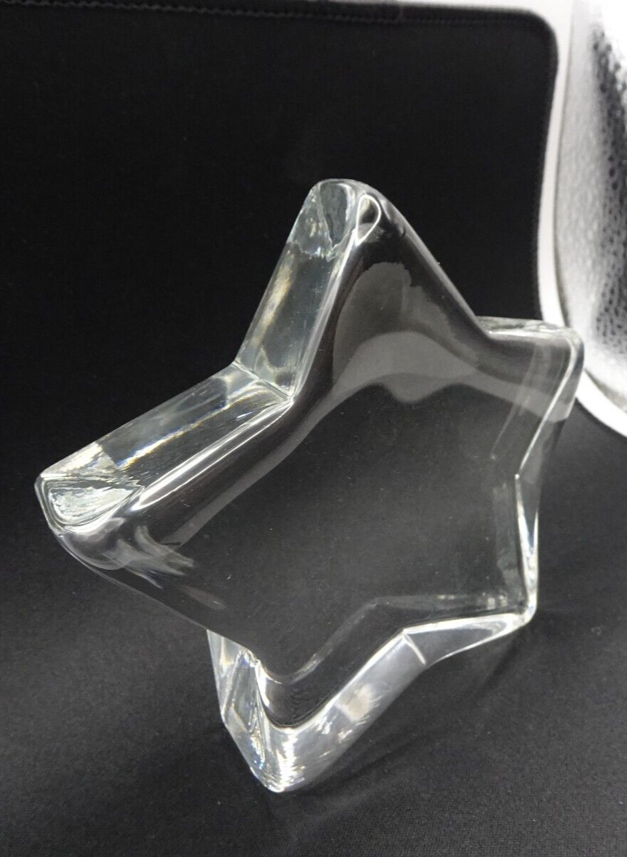 MOSSER GLASS Crystal STAR Shaped Paperweight MADE USA Large