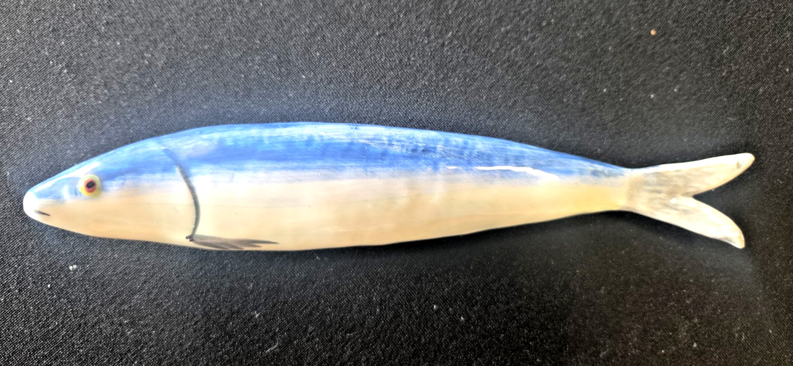 Vintage Ceramic Sardine Fish Jay Willfred For Andrea By Sadek 8″ Knife Rest EUC