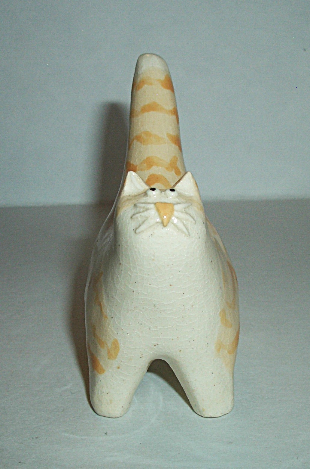 Original Artist Chris Rademacher Signed Art Pottery Orange Tabby Kitty 2001 Nice