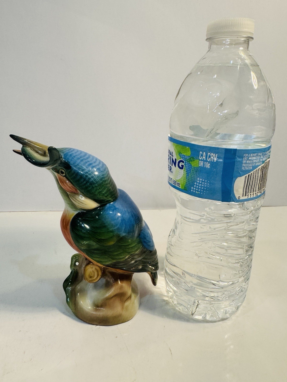 Herend Naturalistic Kingfisher w/Fish In Mouth Hand Painted Perfect! Retail $530