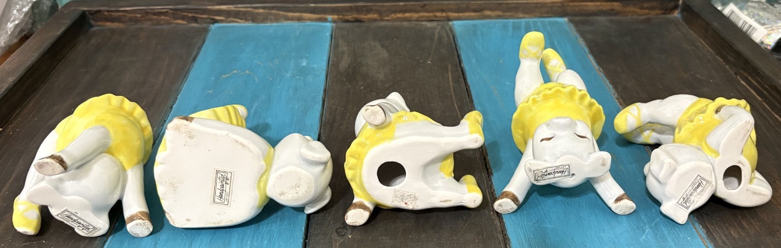 Set of 5 Fitz & Floyd Tumbling Ballerina Pigs Figurines Hand Painted 1979 Tutu’s