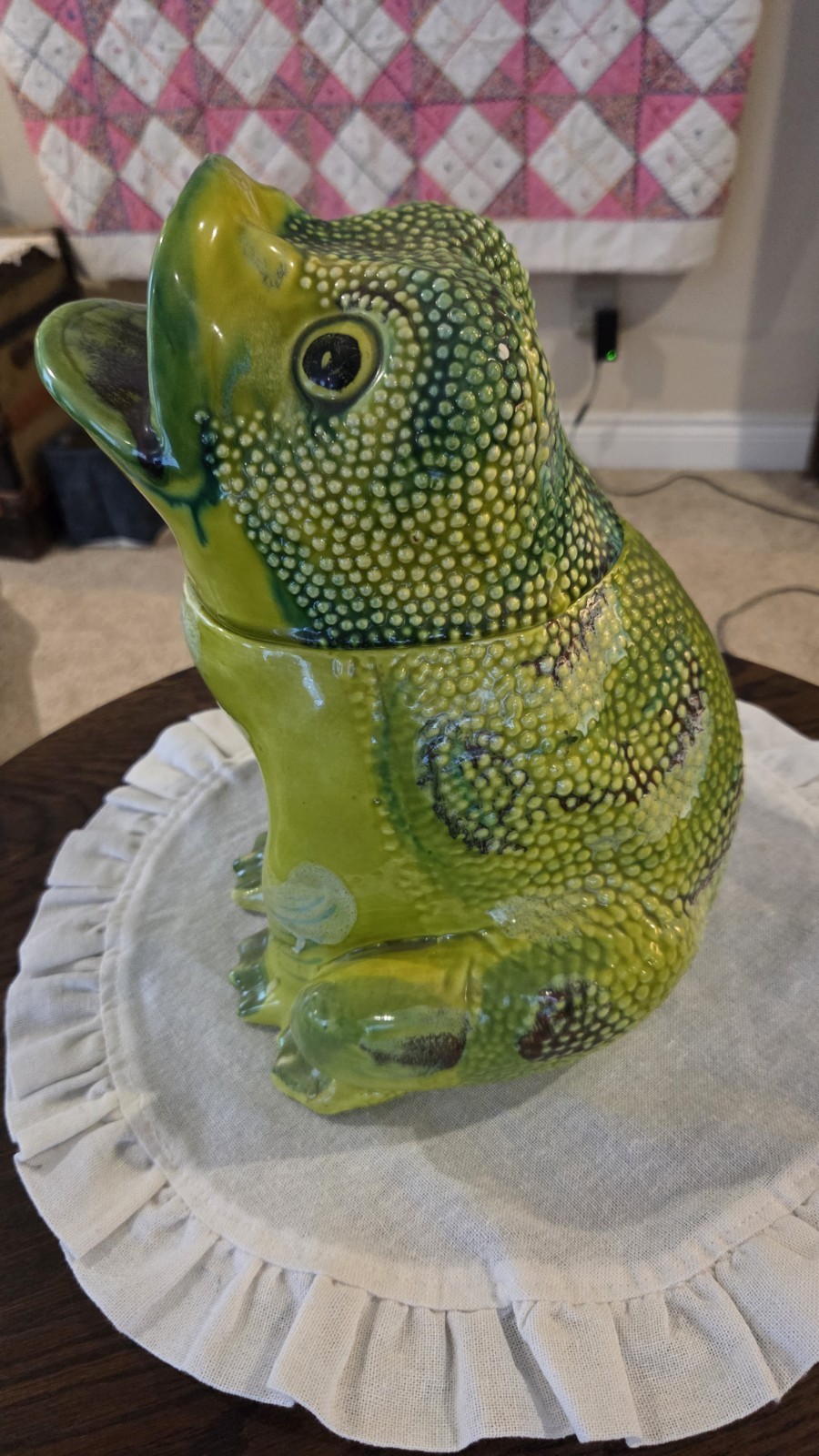 Vintage Italian made Frog Cookie Jar, Roger Jean Style