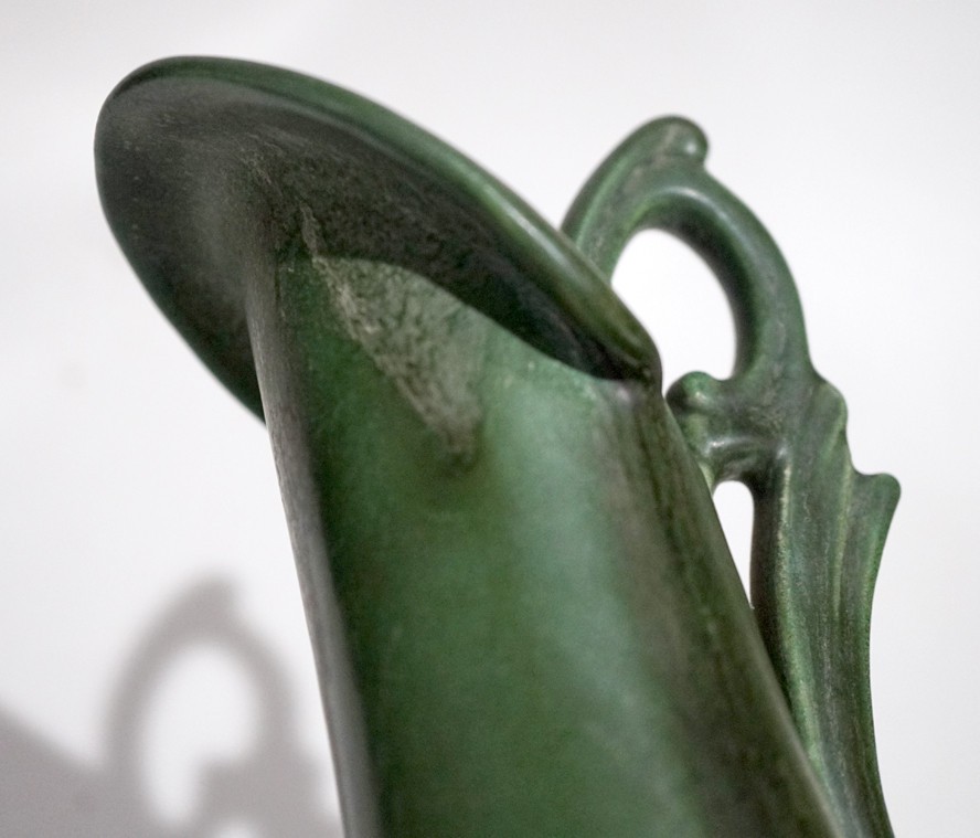 HAMPSHIRE POTTERY Matte Green Pitcher Arts & Crafts Era c.1905