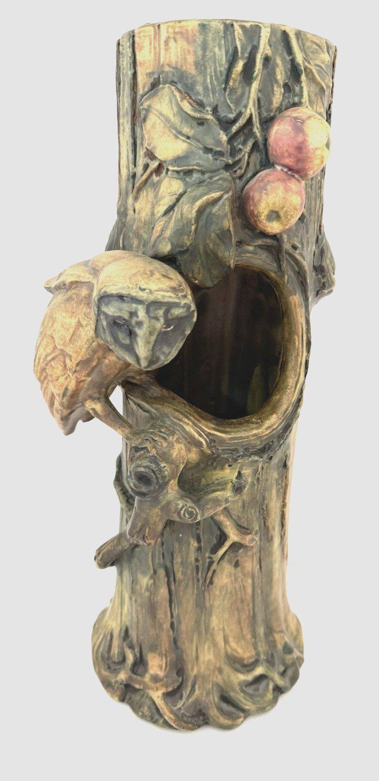 Weller Pottery Woodcraft Owl in Tree Floor Vase – 15 5/8″ RARE