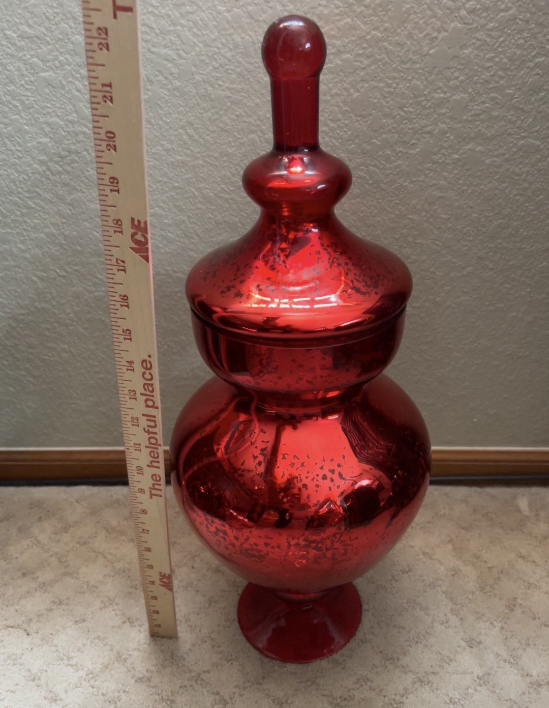 Red Mercury Glass Urn/Apothecary Jar