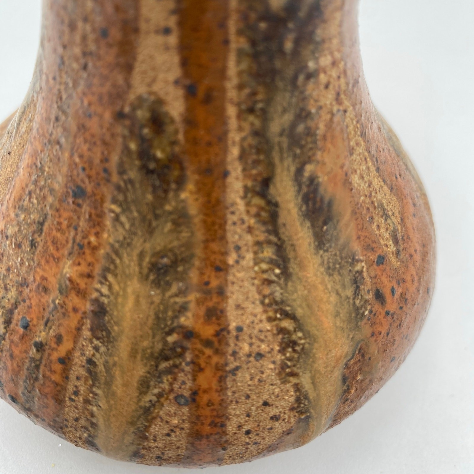 Studio Art Pottery Handcrafted Stoneware Clay Vase Vintage Signed Bergeon 72