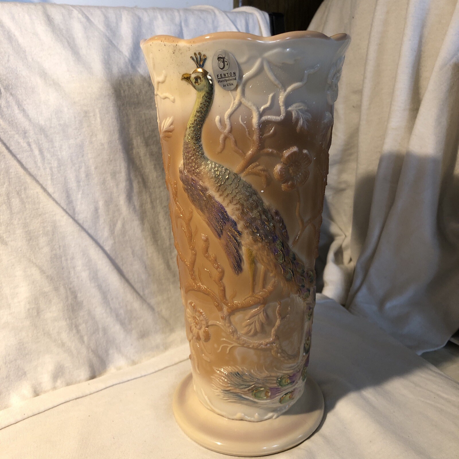 Fenton vase peacock 2007 rosenthal collection NO ORIGINAL BOX