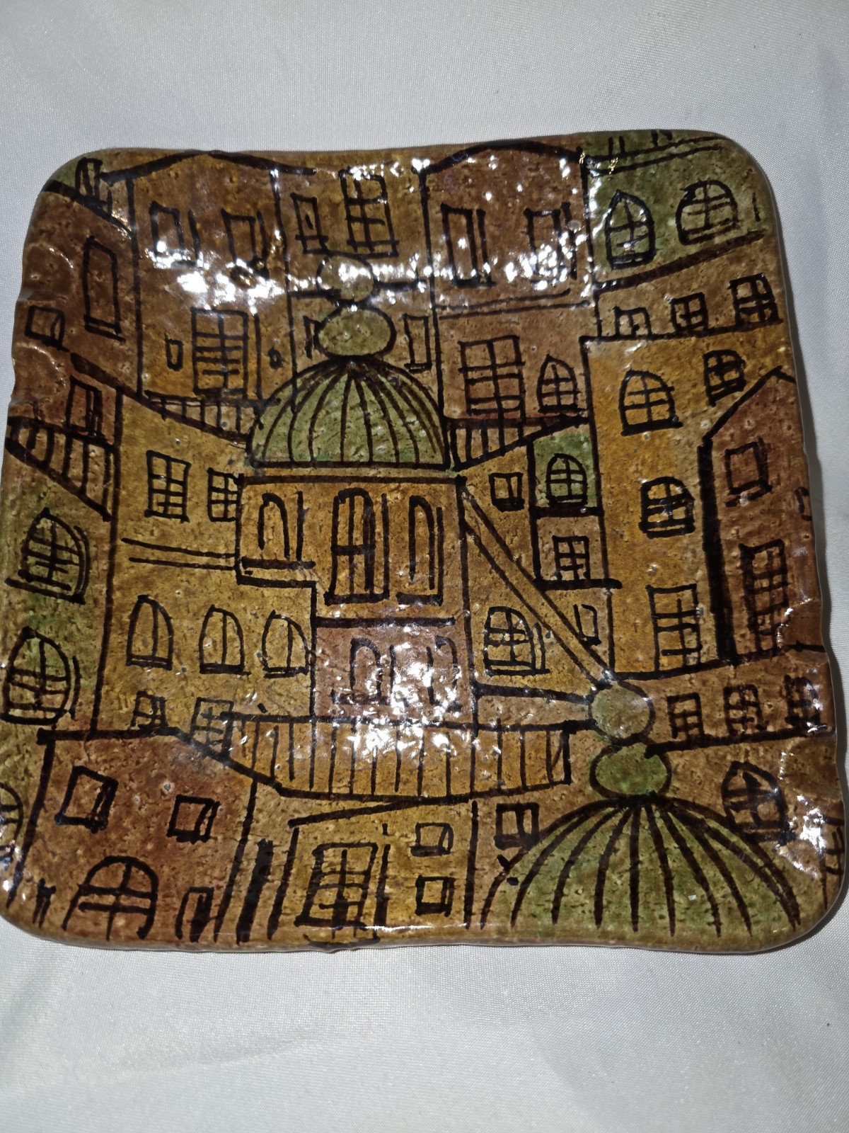 Handmade Clay Potter Ashtray – Decorative Clay Ashtray 8 1/2 By 8 1/2 Inch