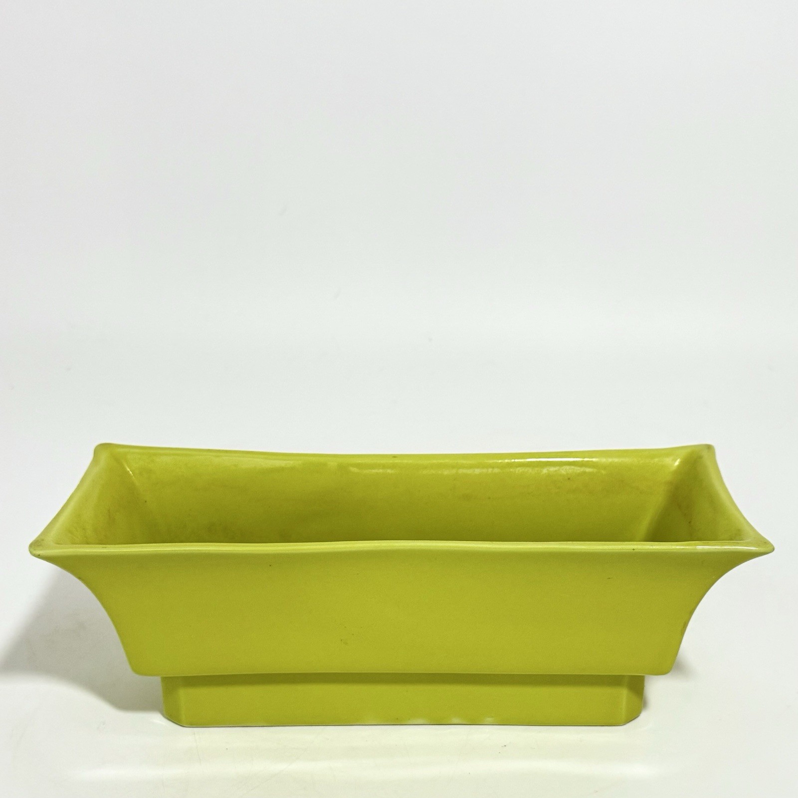 Mid-Century Vintage Jacqueline 411 Chartreuse Green Ceramic Pottery Planter MCM