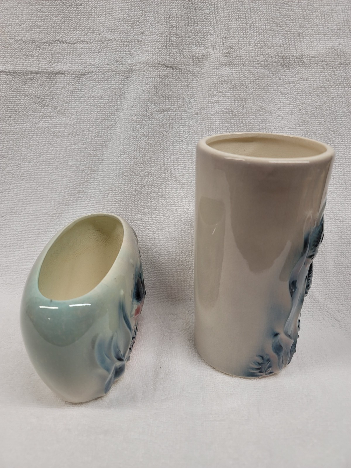 3 1/2″ & 7″ FISH VASE & OVAL PLANTER BY ROYAL COPLEY, ROYAL WINDSOR