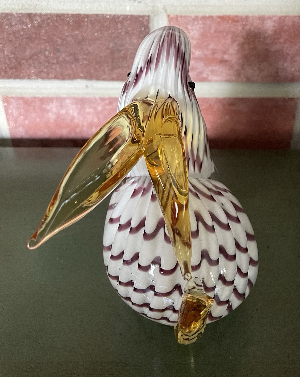 Vintage Italian Murano Venetian Red/White Rabbit Art Glass Paperweight 5” Tall