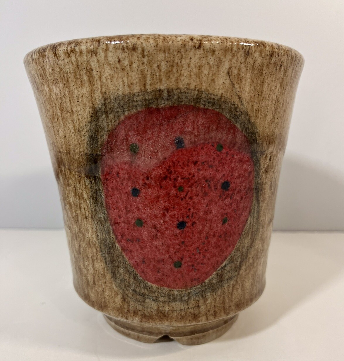 Bobby Ray Art Pottery Planter Cache Pot 6 Inch Abstract Watermelon Slice