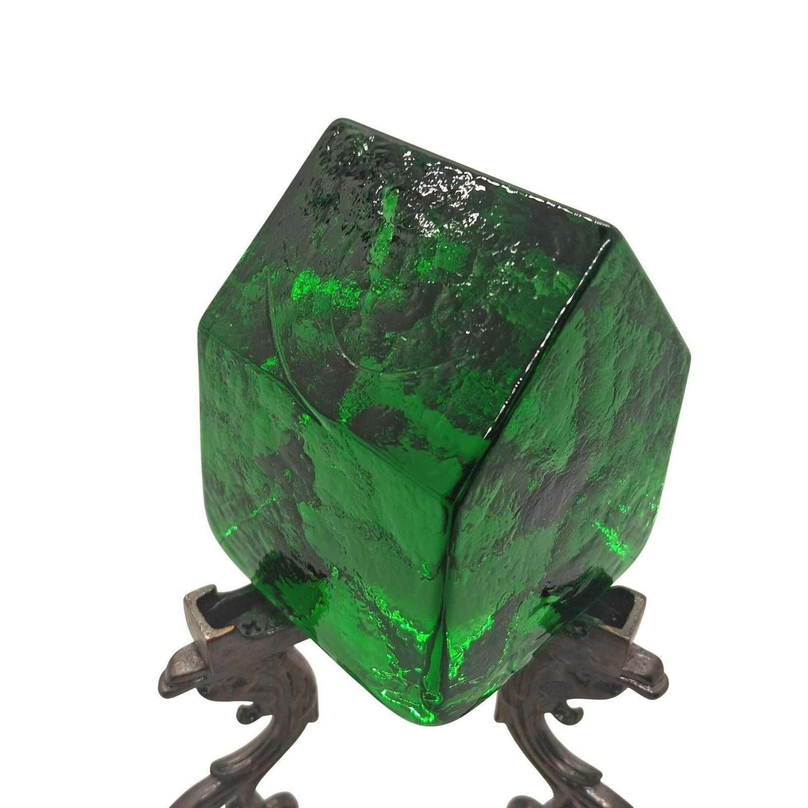 Rare V Nason Murano Glass House Paperweight Signed Green Vintage 3″x 2.5″x 2.5″