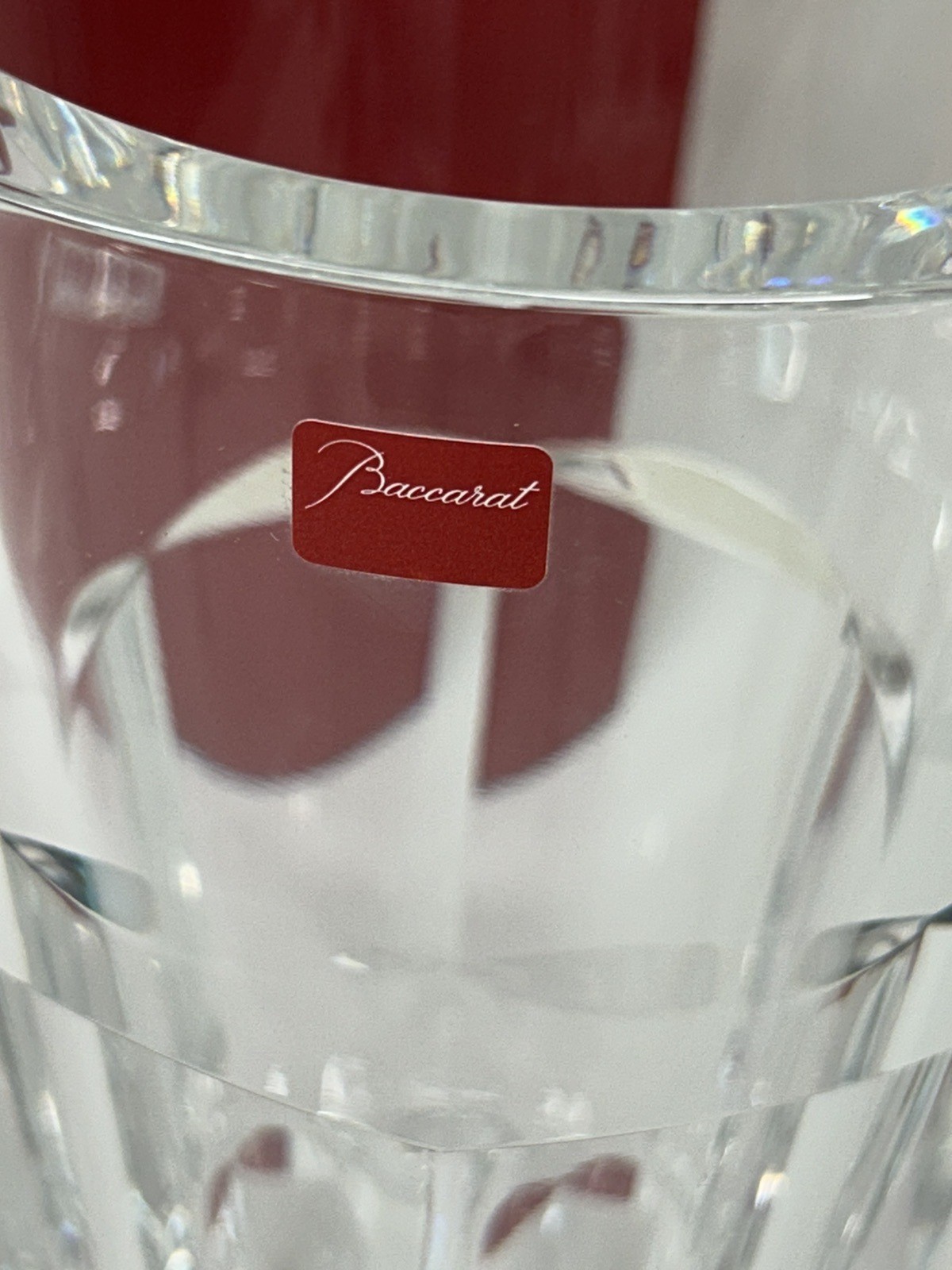 Baccarat Abysse Clear Crystal Flower Vase 8″ with Box