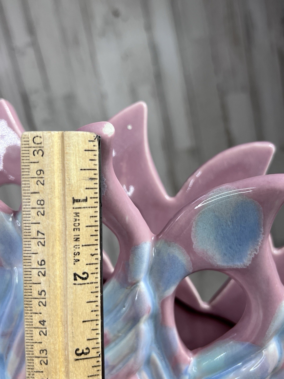 Vintage Royal Haegar Spotted Pink And Blue Peacock Vase