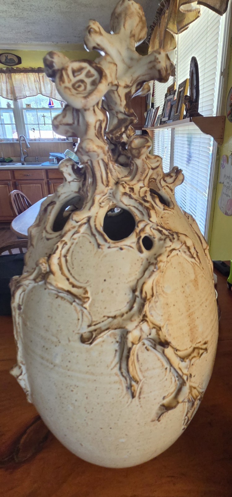 Rare Gawaine Dart Three Piece Brutilist Organic Pottery Set (1928-2014) Michigan