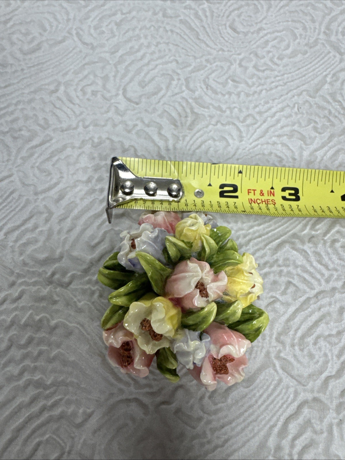 Vintage Porcelain Colorful Flower Posies Bouquet